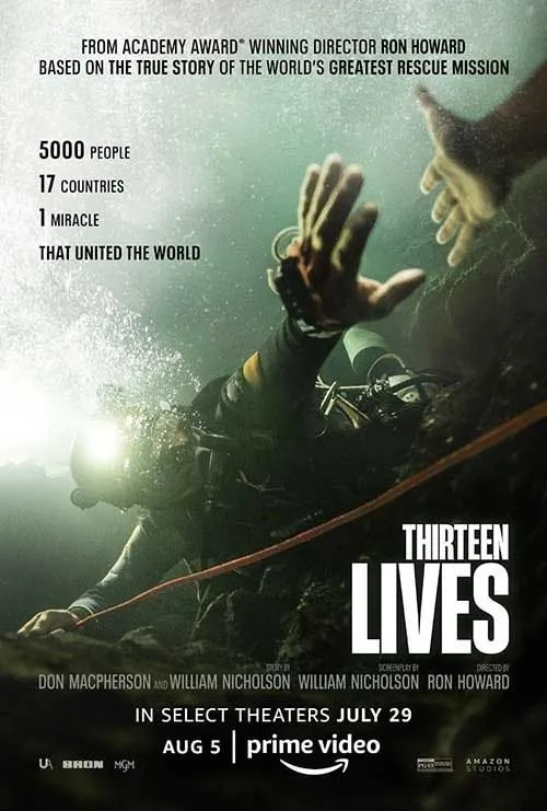 Thirteen Lives movie poster streaming on 1iptvprovider platform
